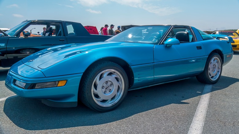 corvette c4 auto show blue