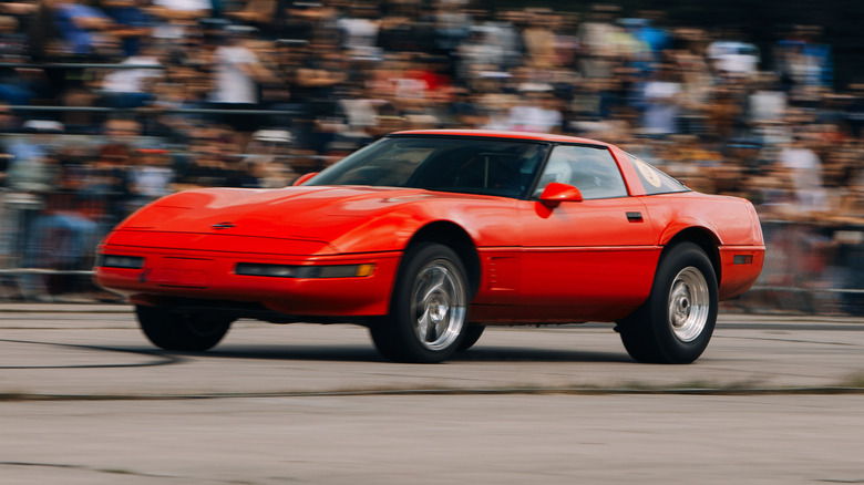 Red Corvette c4 sports car