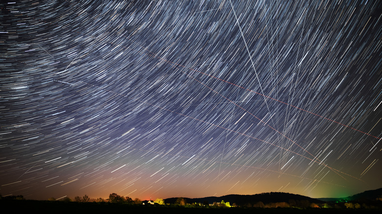 Night image of stars in the background