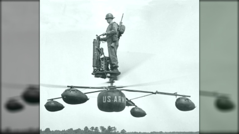 Soldier piloting HZ-1 Aerocycle