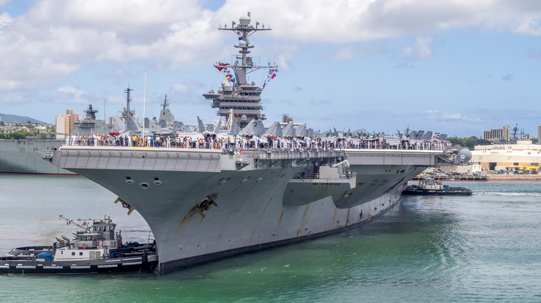 aircraft carrier in Pearl Harbor