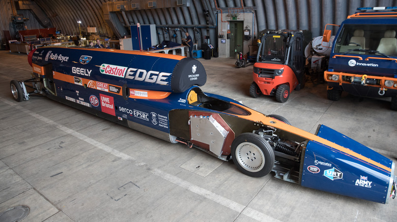 Bloodhound SSC in garage