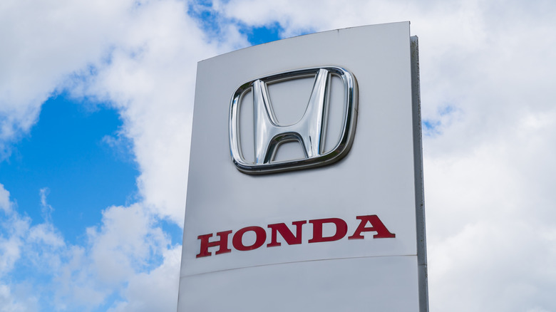 Honda sign outside building