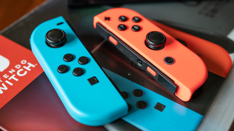 Two Nintendo Switch Joy-Con controllers