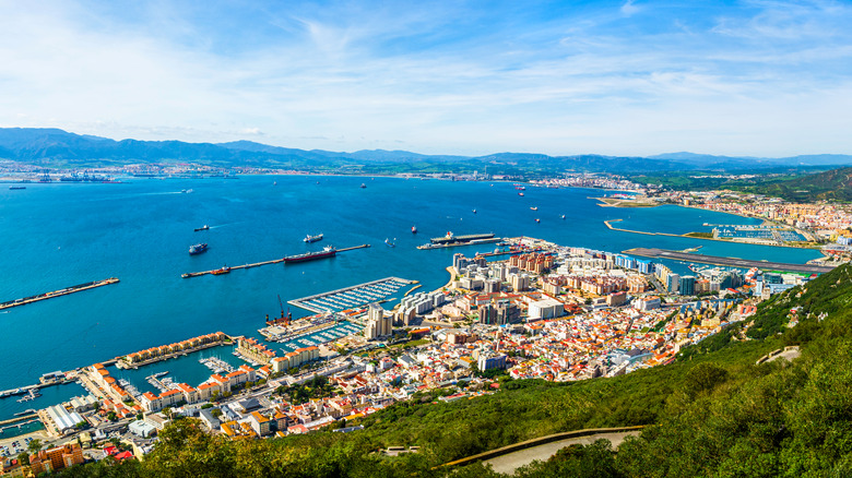 Modern day Gibraltar harbor from above