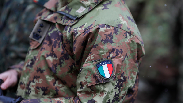 Italian badge on soldier