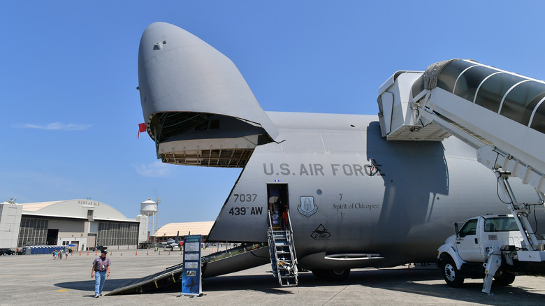 C5 aircraft open on tarmac