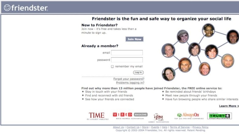 Friendster homepage