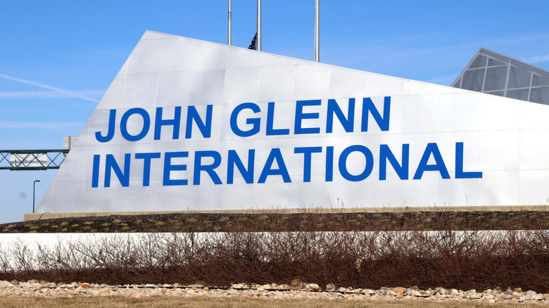 A sign at John Glenn Columbus International Airport.