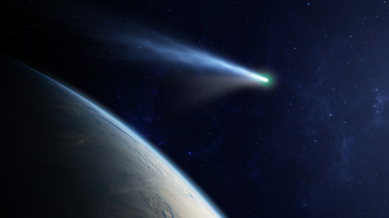 Comet flying close to Earth