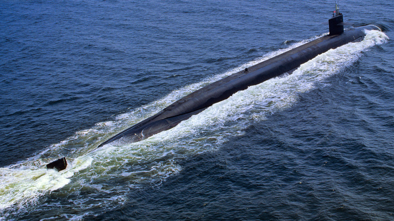 Ohio-class submarine underway on surface