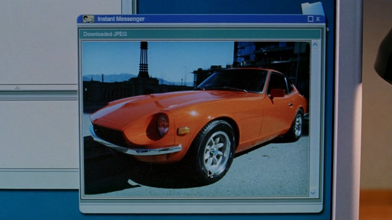 Digital picture of an orange Datsun 240Z