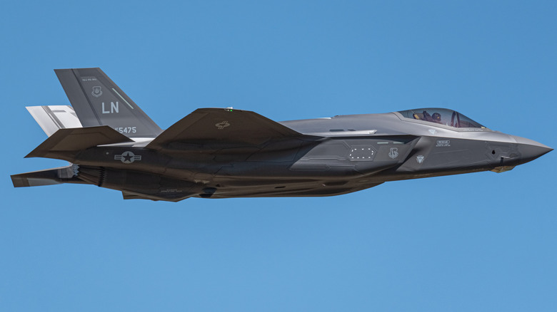 A Royal Air Force F-35 in flight