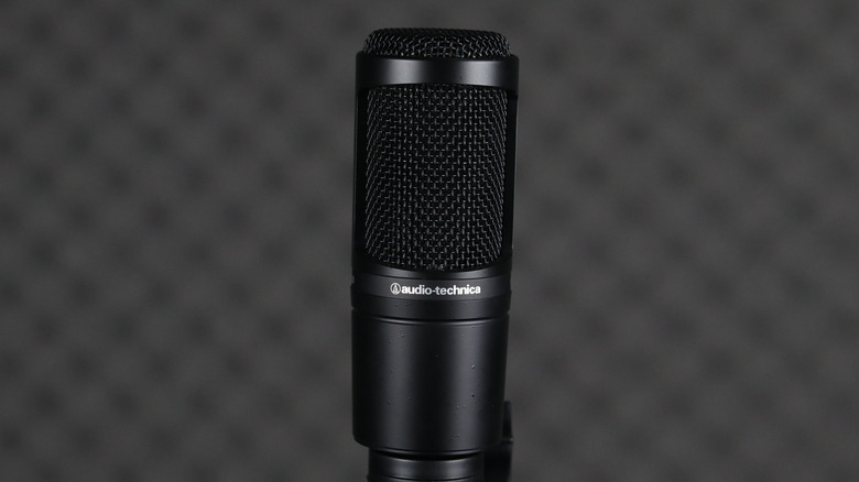 the Audio Technica AT2020 microphone