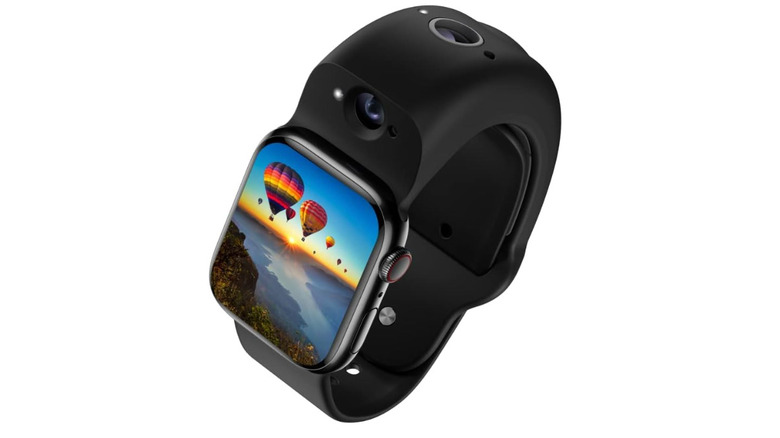 Apple Watch with Wristcam attached