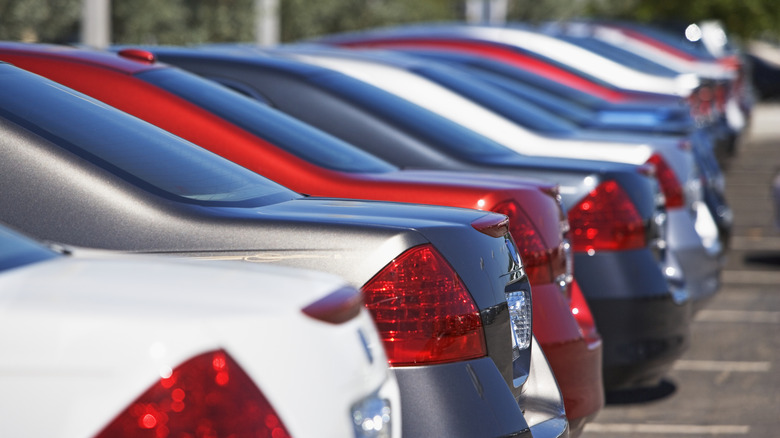 Row of cars parked