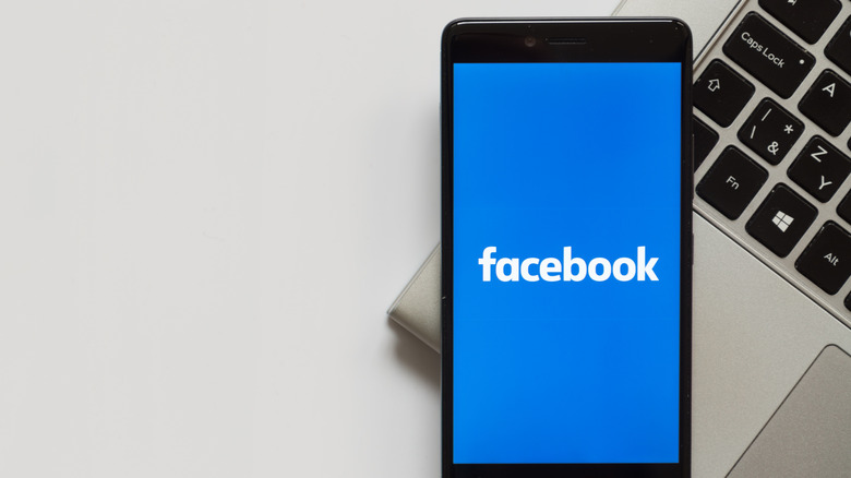 Facebook logo displayed on Android smartphone