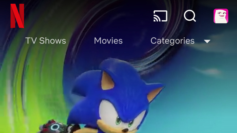 The Netflix home screen on Android