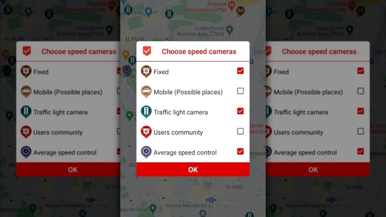 Speed Cameras Radar interface