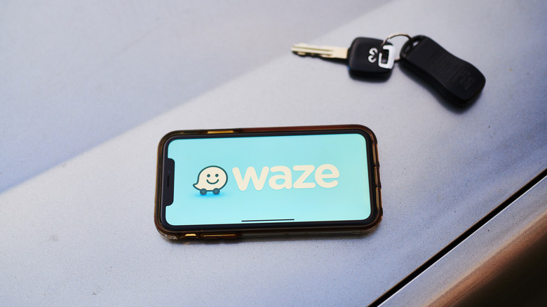 Waze app on smartphone