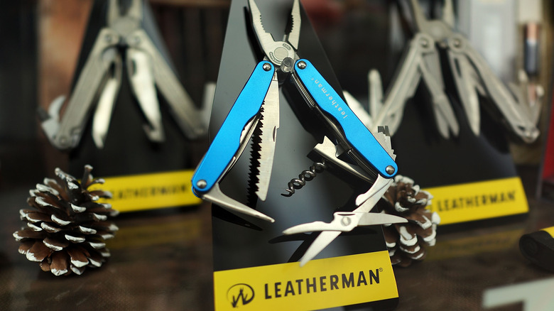 leatherman multitools on display