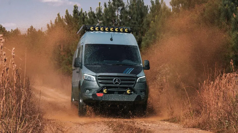 Campervan off-roading dirt