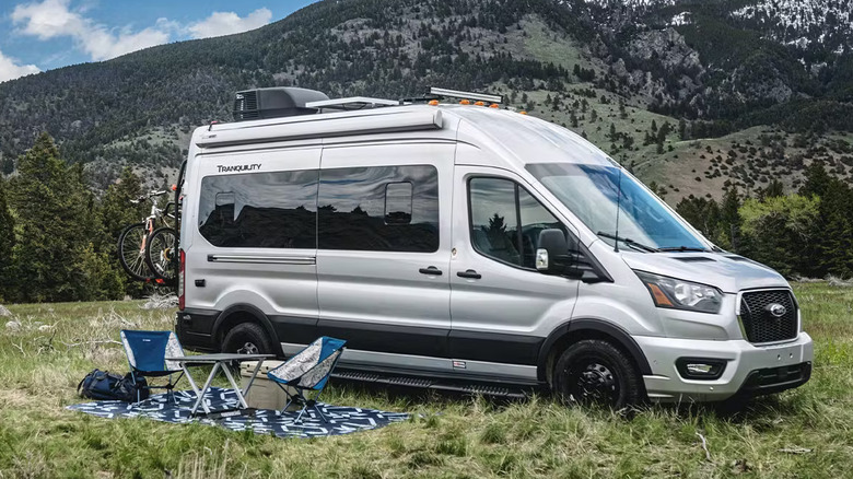 Campervan parked grass