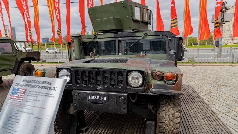 m1151 Humvee on display with plaque