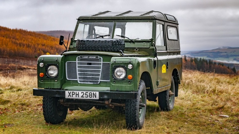 Green old school Land Rover