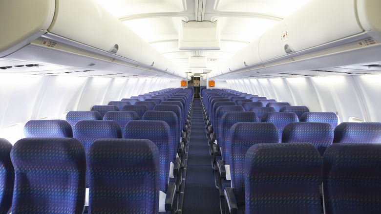 rows of airplane seats