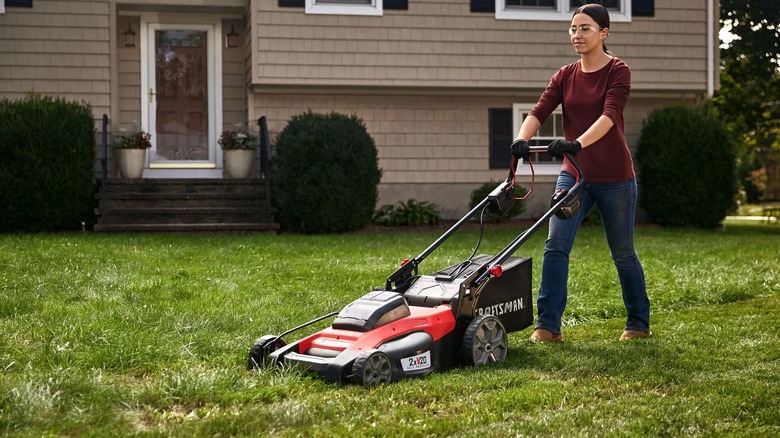 homeowner using Craftsman mower