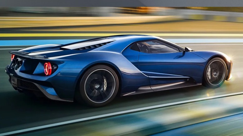 Ford GT Supercar on blurry road