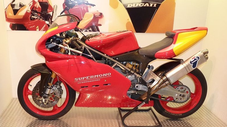 Ducati Supermono motorcycle on display