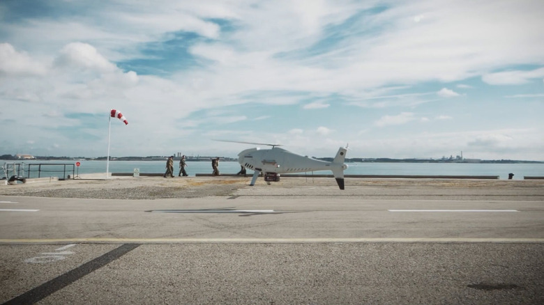 Thales aerial drone taking off from runway