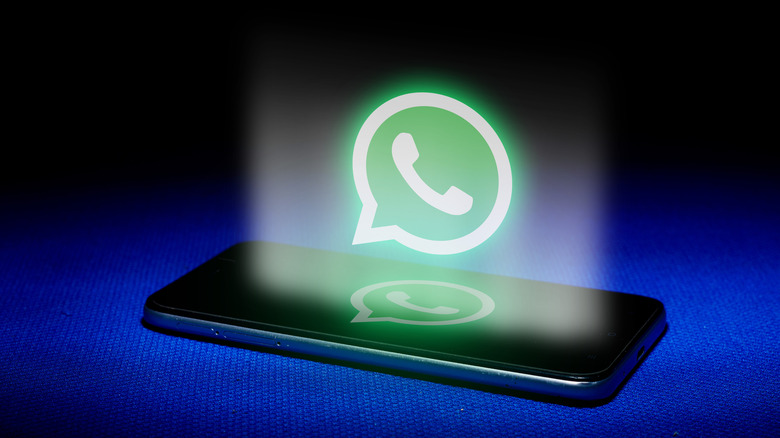 Whatsapp logo on a phone