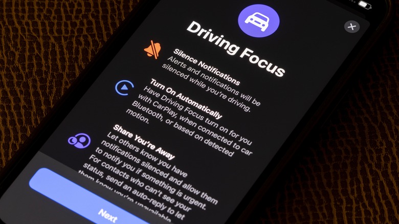 iphone driving focus page