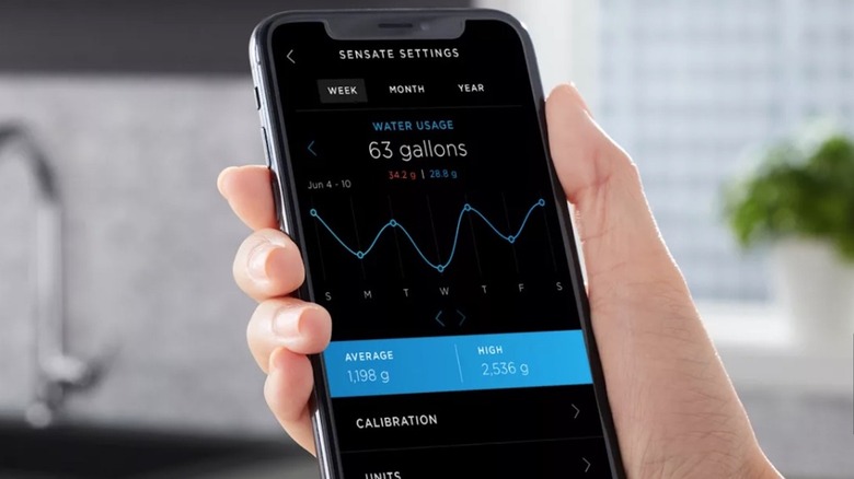 Kohler faucet water-tracking app on iPhone