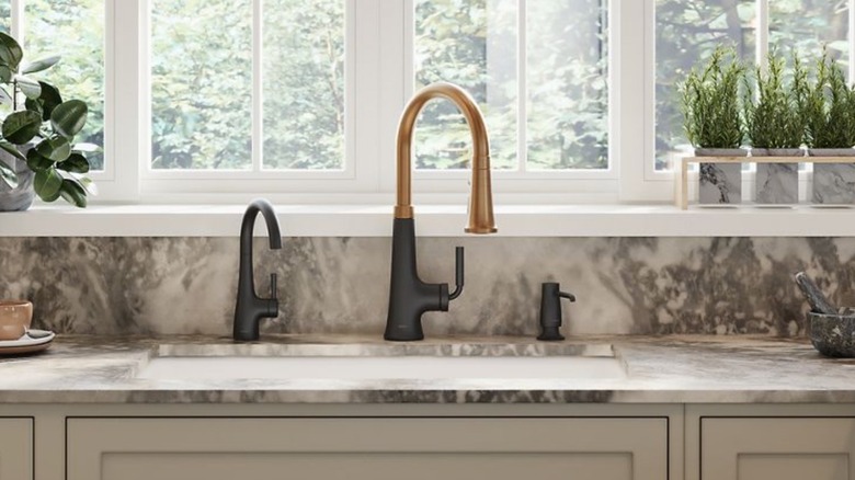 Kohler two tone smart faucet in kitchen