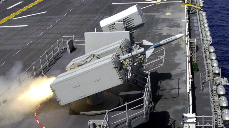 RIM-7 Sea Sparrow missile launch