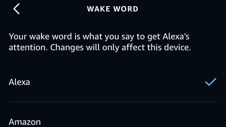 Wake word menu