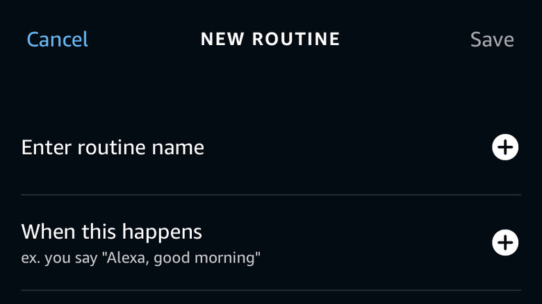 Routines menu