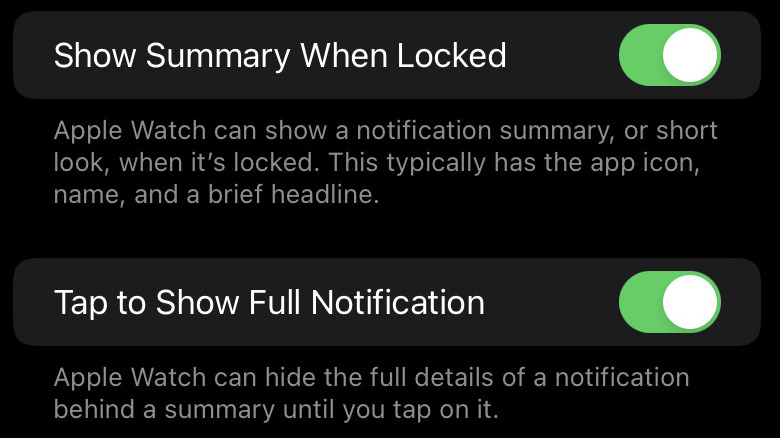 Control notification on Apple Watch