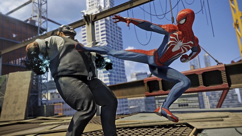 marvel's spider-man kick fight