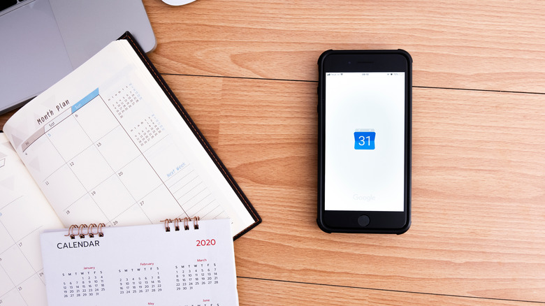 Google calendar logo on a smartphone