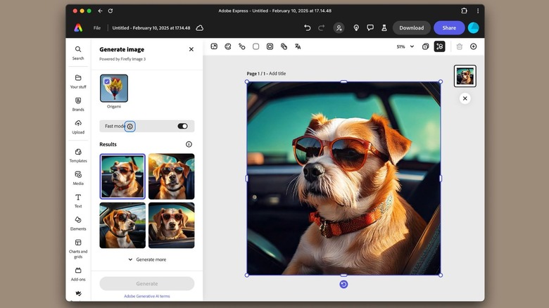 Generate Image tool in Adobe Express