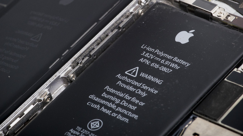 iPhone battery closeup