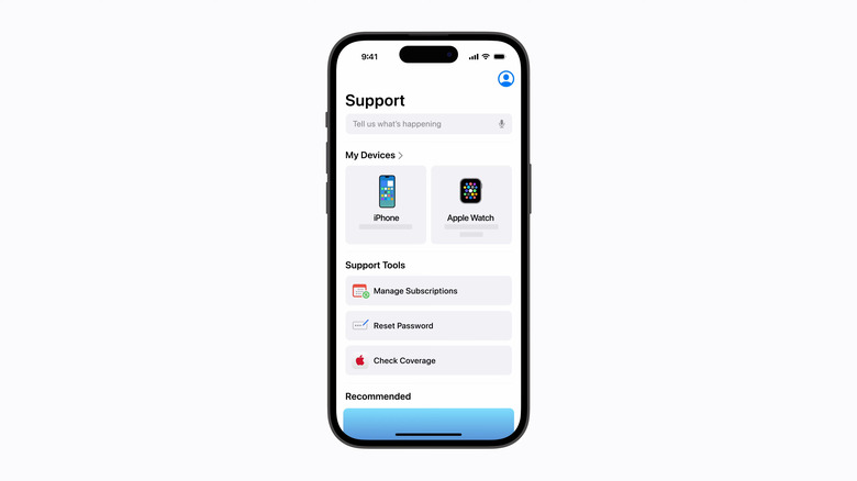 Apple Support on iPhone