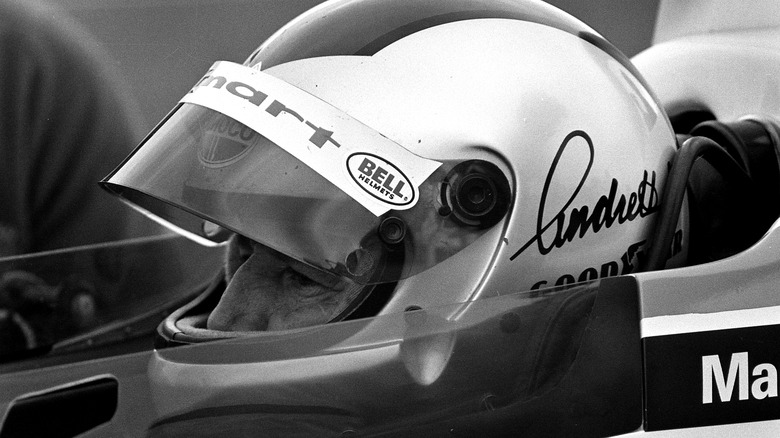 Mario Andretti in helmet