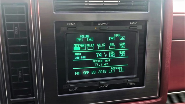 Buick GCC touchscreen showing Climate Control System