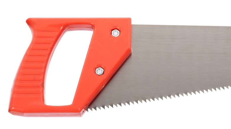 handsaw with orange handle